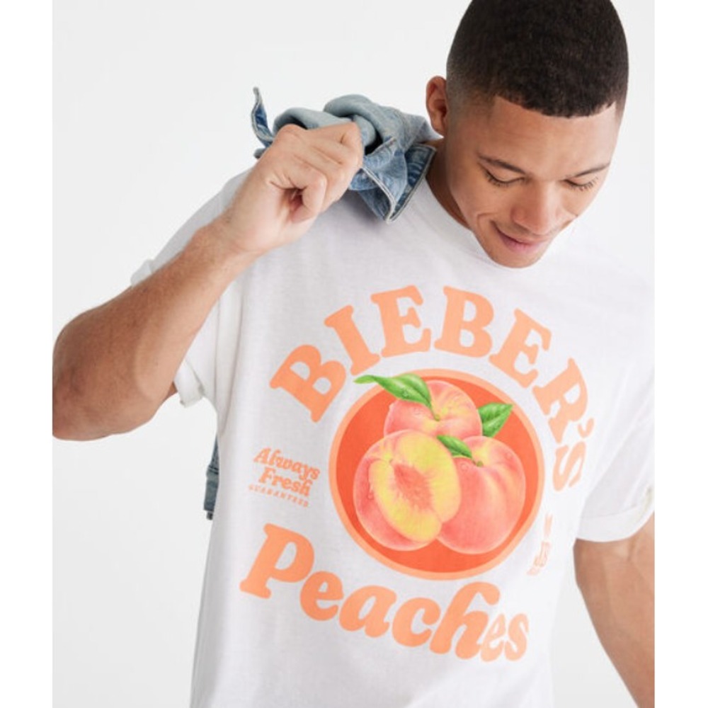 Justin Bieber Official Branded Men's XL Bieber's Peaches T-Shirt - New w/ Tags